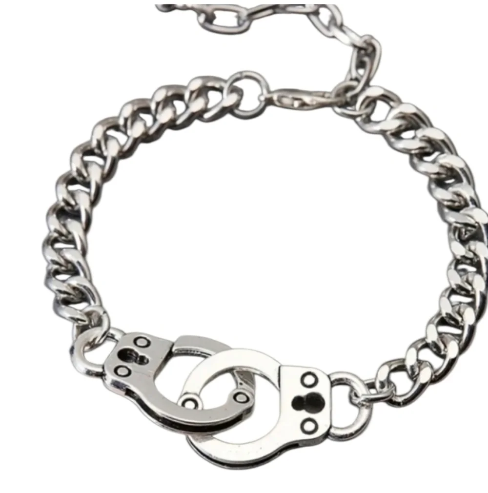 Silvertone Handcuff Chain Link Bracelet